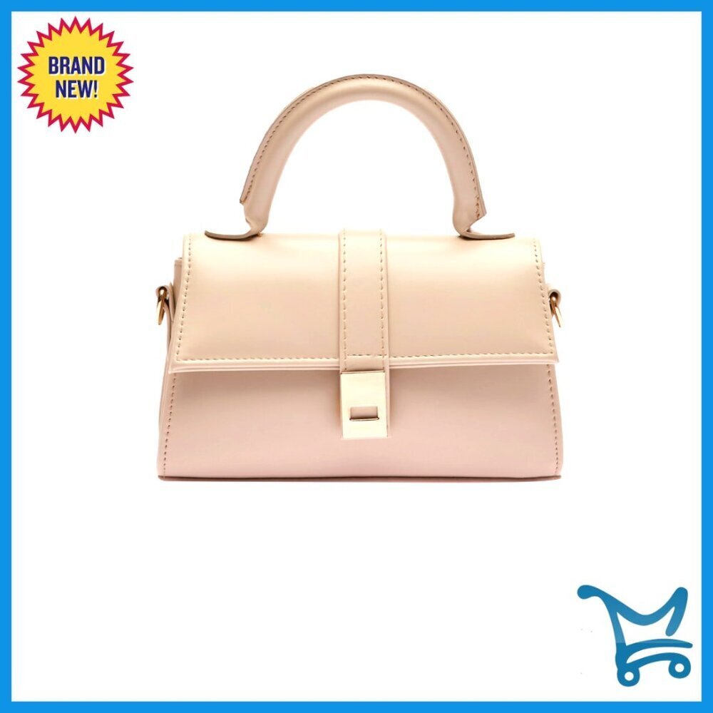 Mini Crossbody Bag Faux Leather Shoulder Purse Gold Lock Elegant Daily Use
